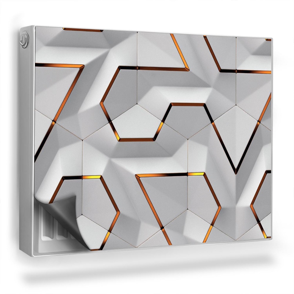 Magnet na radiátor Světlé dlaždice šestiúhelníky geometrické čáry