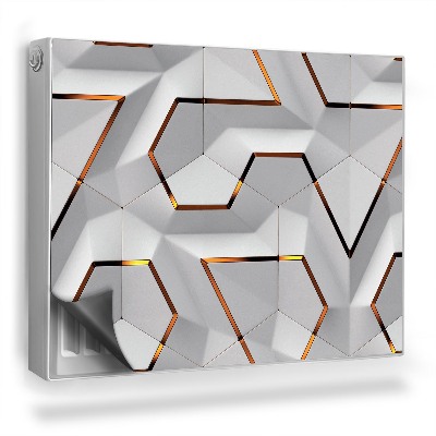 Magnet na radiátor Světlé dlaždice šestiúhelníky geometrické čáry