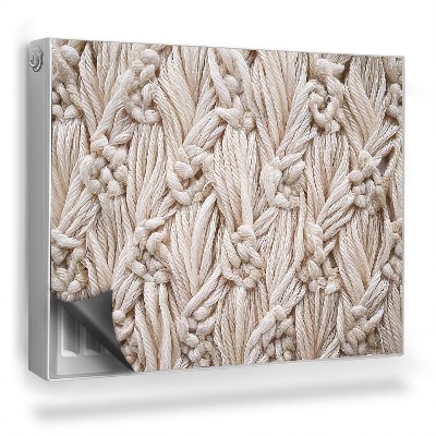 Magnetický kryt na radiátor Ručně vyráběné makramé s přirozeným světlem