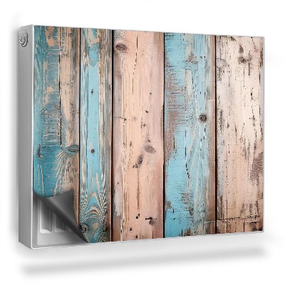 Dekorativní magnet na radiátor Dřevěné desky natřené pastelovými barvami