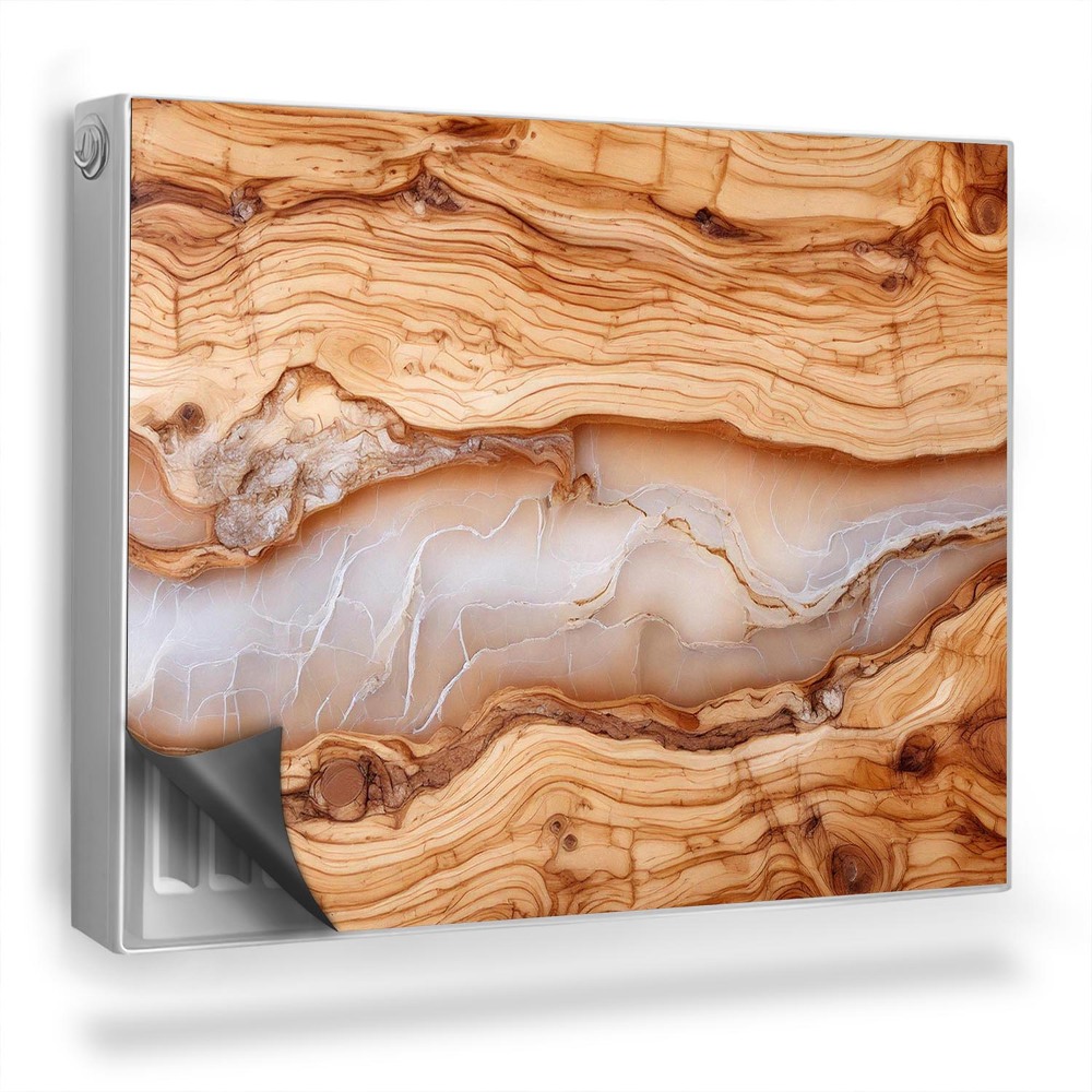 Magnet na radiátor Textura pryskyřice s vloženým světlým dřevem