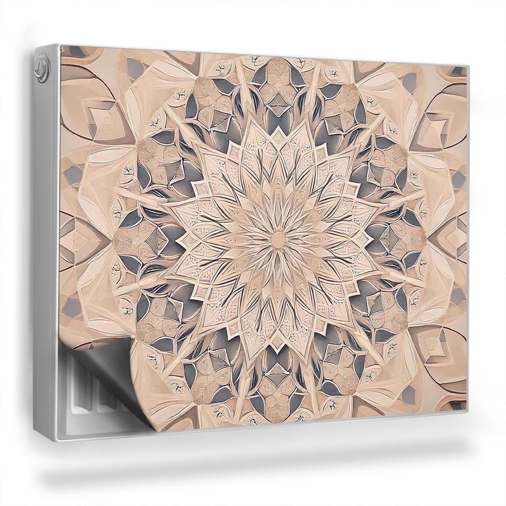 Dekorativní magnet na radiátor Geometrická mandala, tlumené barvy