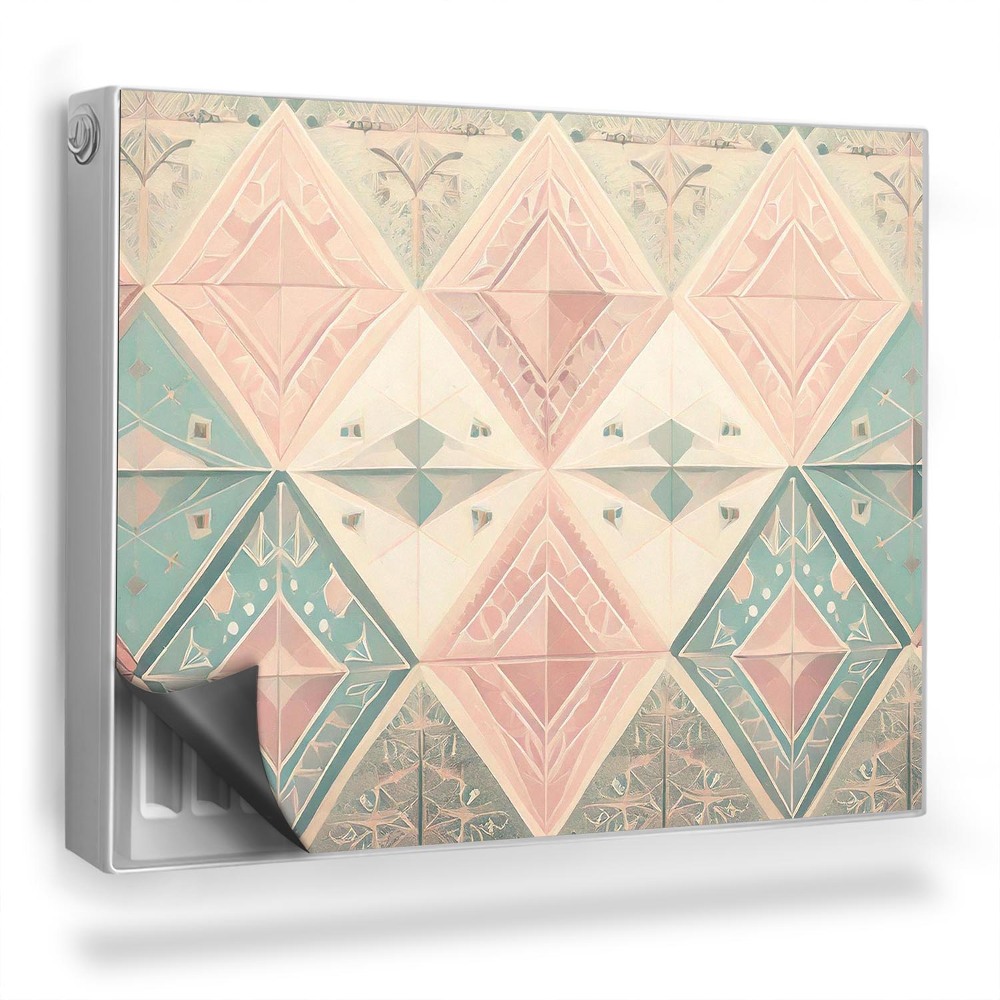 Dekorativní magnet na radiátor Geometrický boho vzor imitace tapety