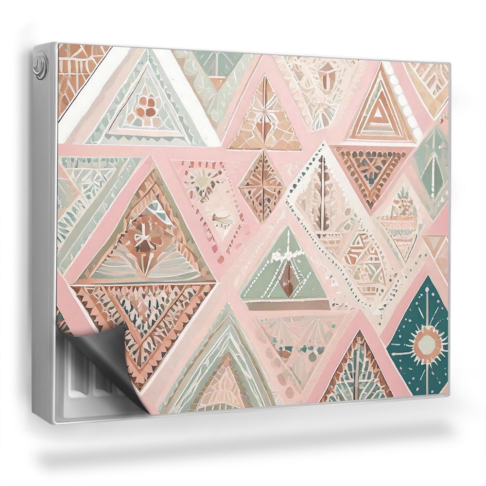 Magnetický kryt na radiátor Geometrický nepravidelný vzor boho pastely