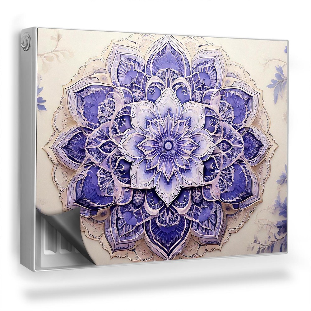 Magnetický kryt na radiátor Květinový ornament zdobený vyřezávanou mandalou