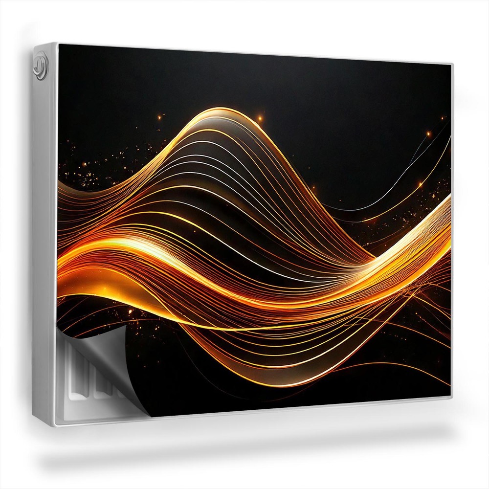 Magnet na radiátor Světelné abstraktní čáry na černém pozadí