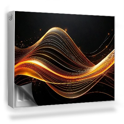 Magnet na radiátor Světelné abstraktní čáry na černém pozadí