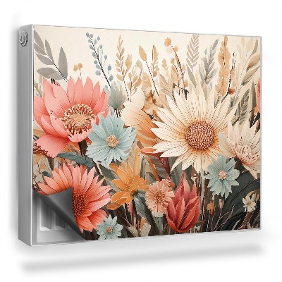 Magnetický kryt na radiátor Pastelové ilustrace listů divokých květin