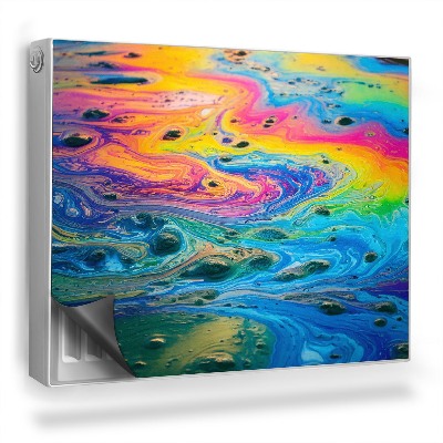 Magnetický kryt na radiátor Detailní záběr na benzín na vodní iridescenci