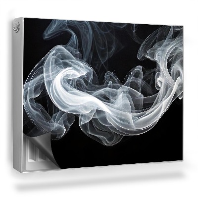 Magnet na radiátor Jemná stopa bílého kouře, černé pozadí