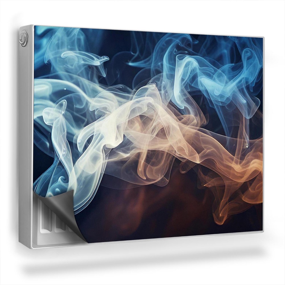 Magnetický kryt na radiátor Hadí stezka barevného kouře černém pozadí