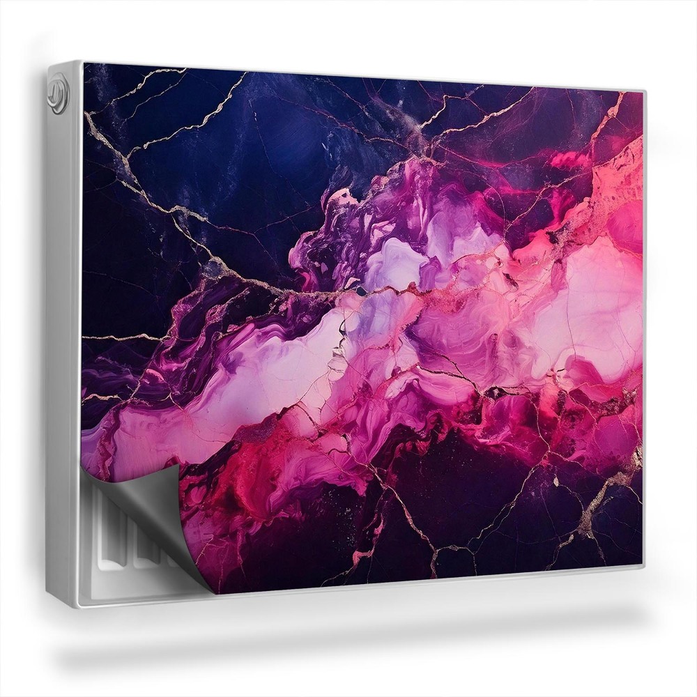 Magnet na radiátor Černý a růžový mramor s žilkami