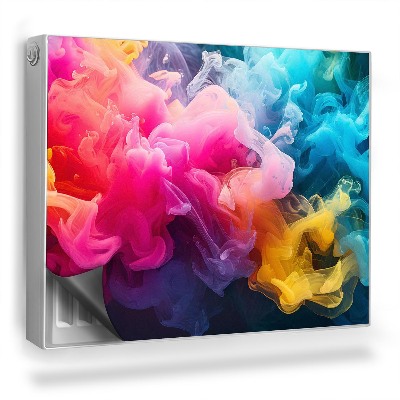 Dekorativní magnet na radiátor Oblaka barevného hustého kouře, tmavé pozadí