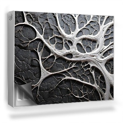 Dekorativní magnet na radiátor Bílý vzor připomínající větve, žilky