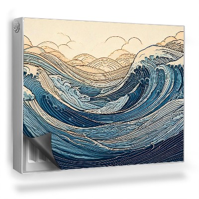 Dekorativní magnet na radiátor Ilustrace oceánských vln v barvách moře