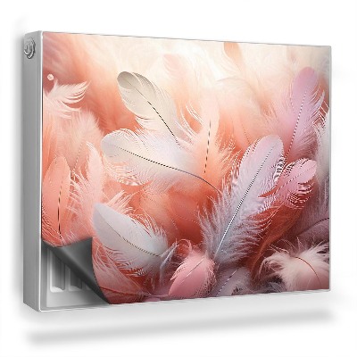 Magnetický kryt na radiátor Peří v jemných pastelových barvách