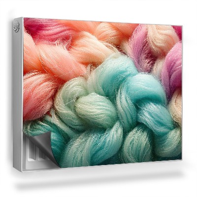 Dekorativní magnet na radiátor Vlněná vazba pastelových světlých barev zoom