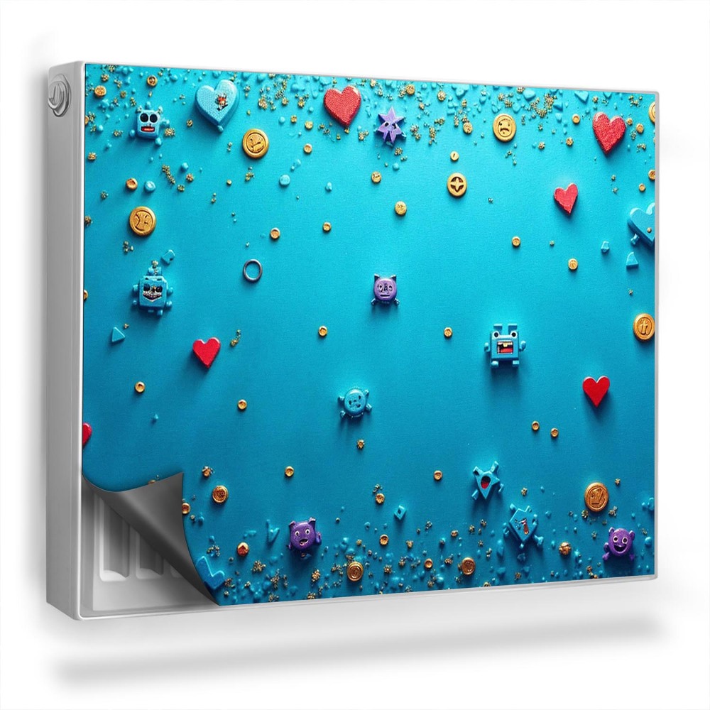 Magnetický kryt na radiátor Emoji ikony mládeže modrá grafika