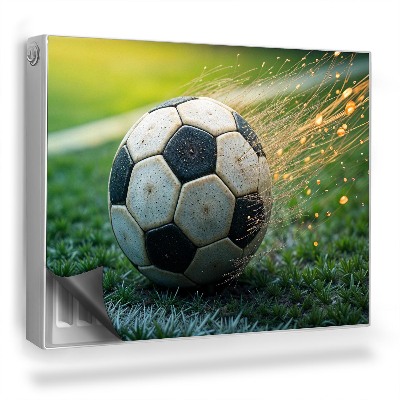 Dekorativní magnet na radiátor Grafika fotbalu na hřišti pro sportovce