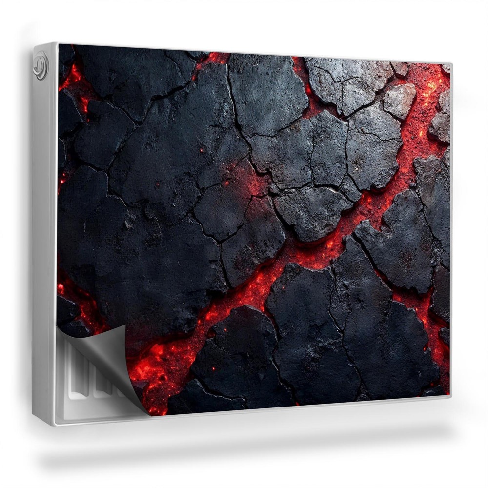 Magnetický kryt na radiátor Popraskaná skála a textura horké lávy