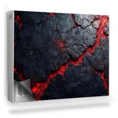 Magnetický kryt na radiátor Popraskaná skála a textura horké lávy