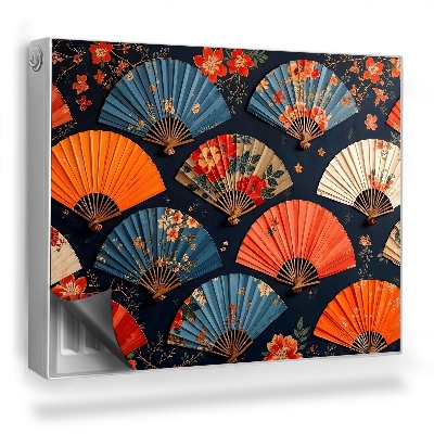 Magnetický kryt na radiátor Barevné vějíře s květinovými vzory