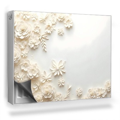 Magnetický kryt na radiátor Jemné vyřezávané květiny, světlé rostliny