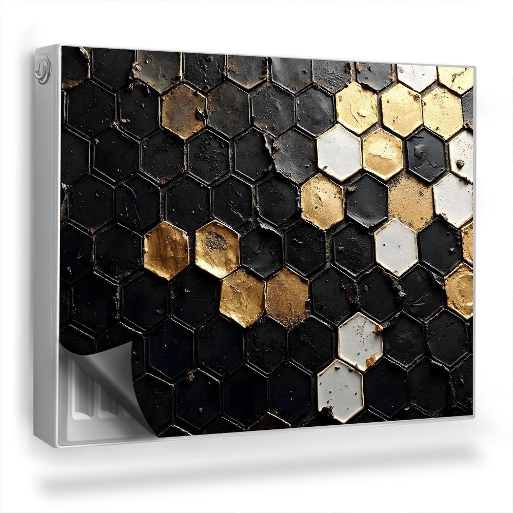 Magnetický kryt na radiátor Dekorativní šestiúhelníky ze surové textury