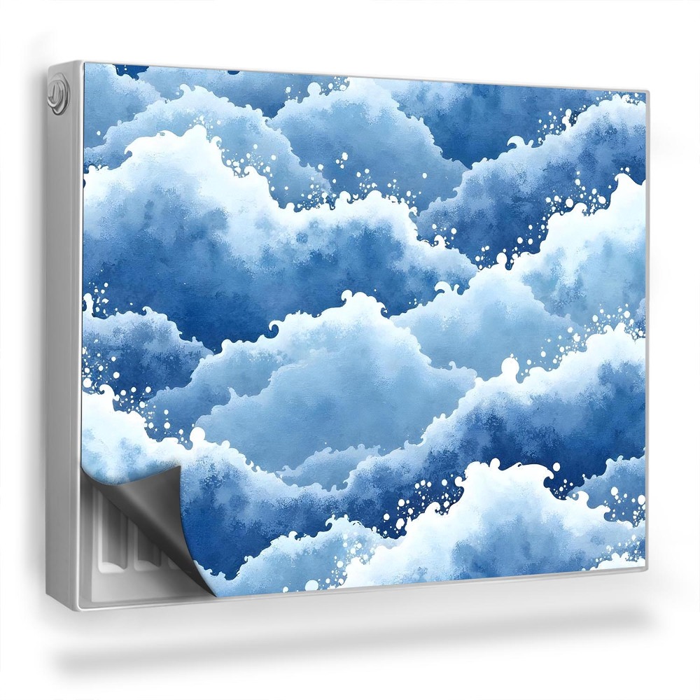 Magnet na radiátor Ilustrace pěnivých vln, mořské barvy