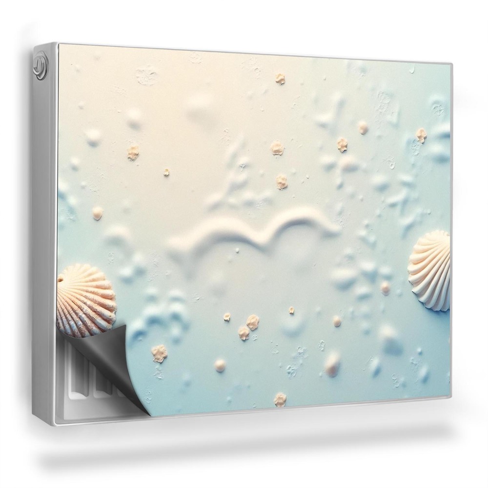 Magnetický kryt na radiátor Oceánské mušle na mokré textuře