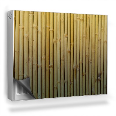 Magnetický kryt na radiátor Bambusové stonky vertikální zelené a žluté