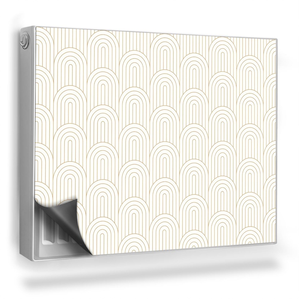 Magnetický kryt na radiátor Geometrický vzor ve světlé barvě ve stylu Artdeco