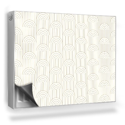 Magnetický kryt na radiátor Geometrický vzor ve světlé barvě ve stylu Artdeco