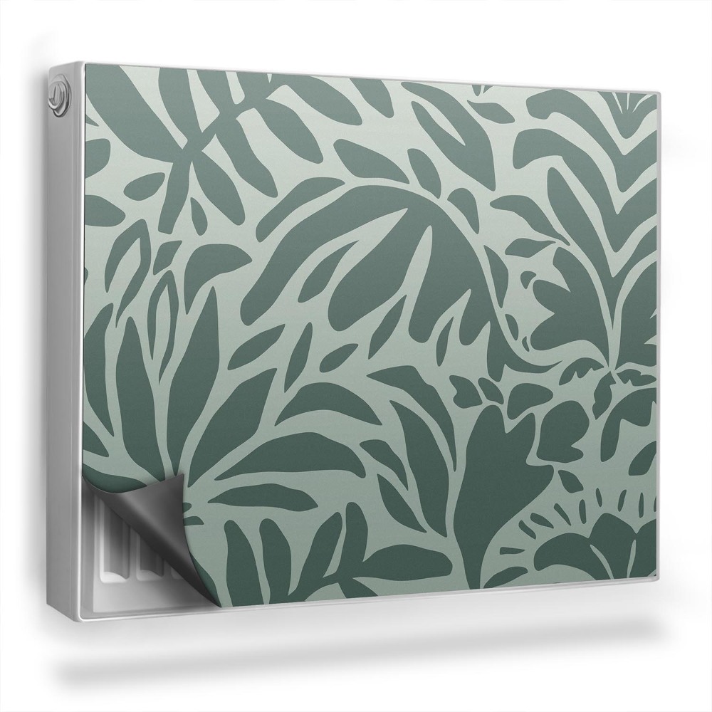 Magnetický kryt na radiátor Tvary listů a rostlin, tlumené zelené
