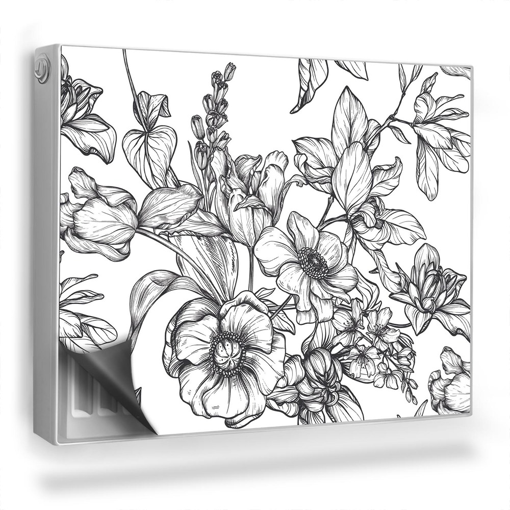 Magnetický kryt na radiátor Kreslené rostliny květinová ilustrace