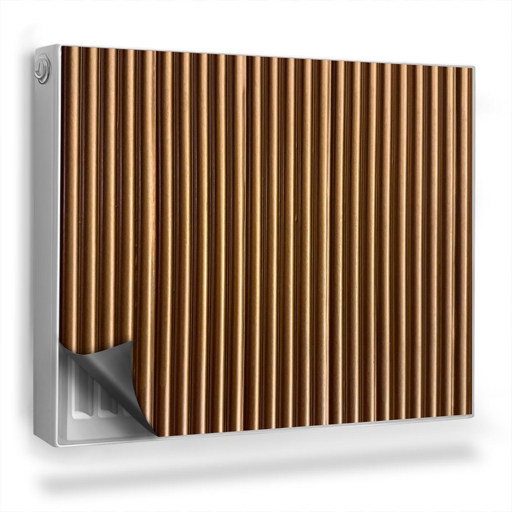 Magnet na radiátor Tmavé, přírodní dřevěné lamely, vertikální