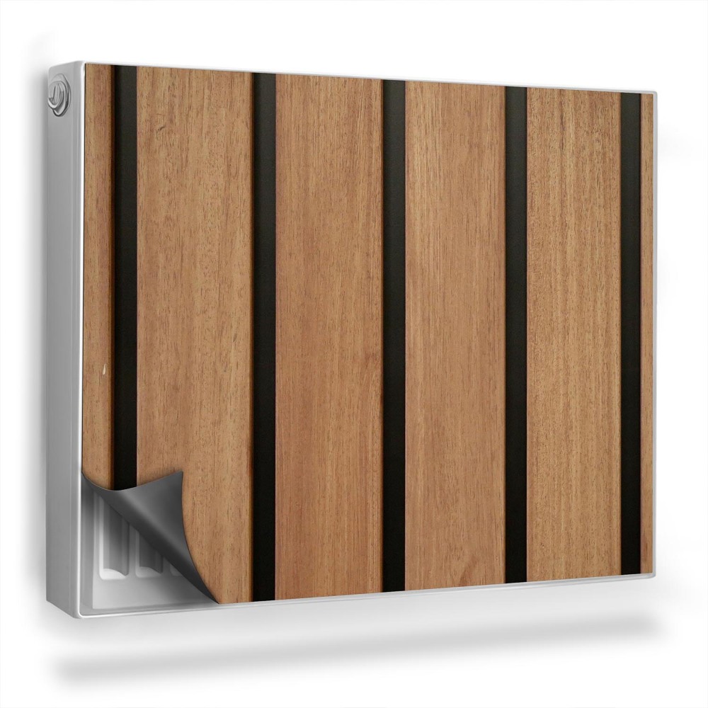 Dekorativní magnet na radiátor Detail širokých dřevěných latí, vertikálních