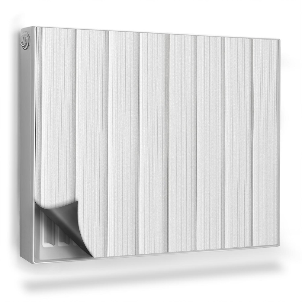 Magnetický kryt na radiátor Bílé lamely textury dřevěných desek