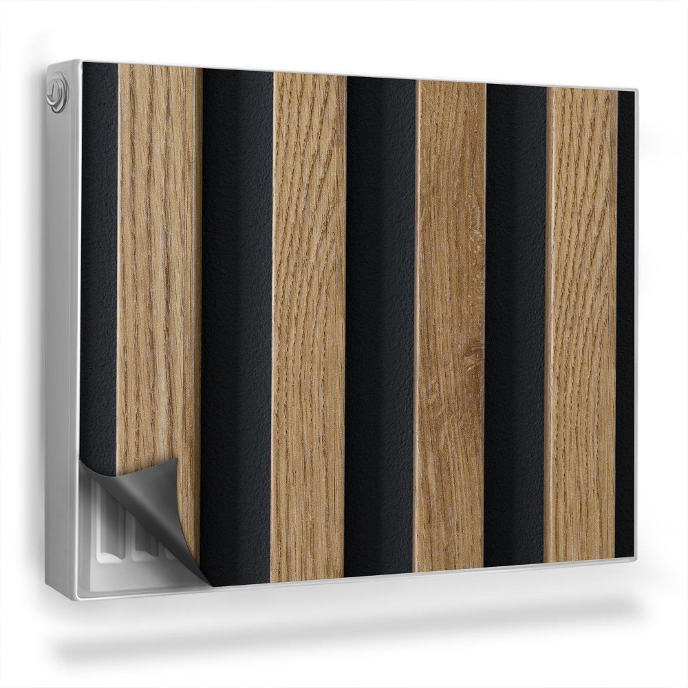 Magnet na radiátor Dřevěné lamely módní desky tmavá zeď