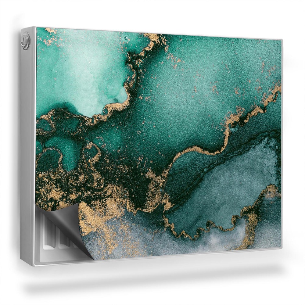 Magnetický kryt na radiátor Akvarelové skvrny mátový inkoust rozlitý