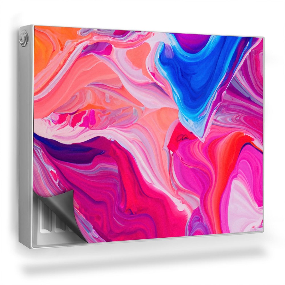 Dekorativní magnet na radiátor Míchání barev, růžová fialová oranžová