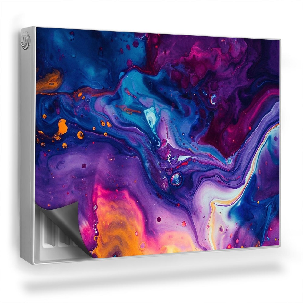 Magnetický kryt na radiátor Míchání barev, tmavě modrá, fialová, bílá