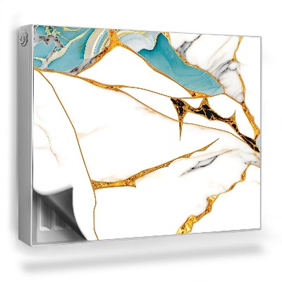 Dekorativní magnet na radiátor Světlý mramor s texturovanými dekoracemi