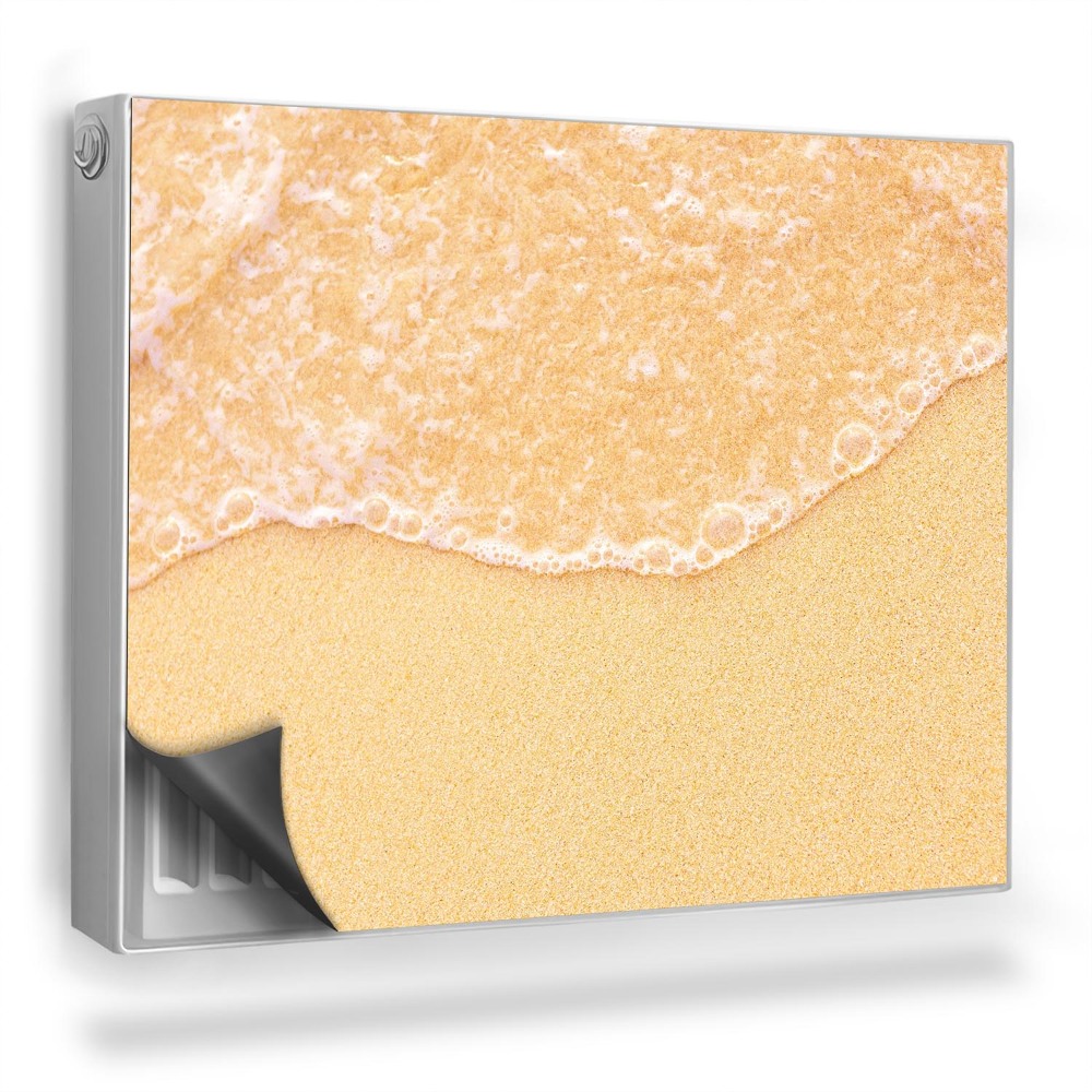 Magnetický kryt na radiátor Světlý písek, průzračná vodní vlna