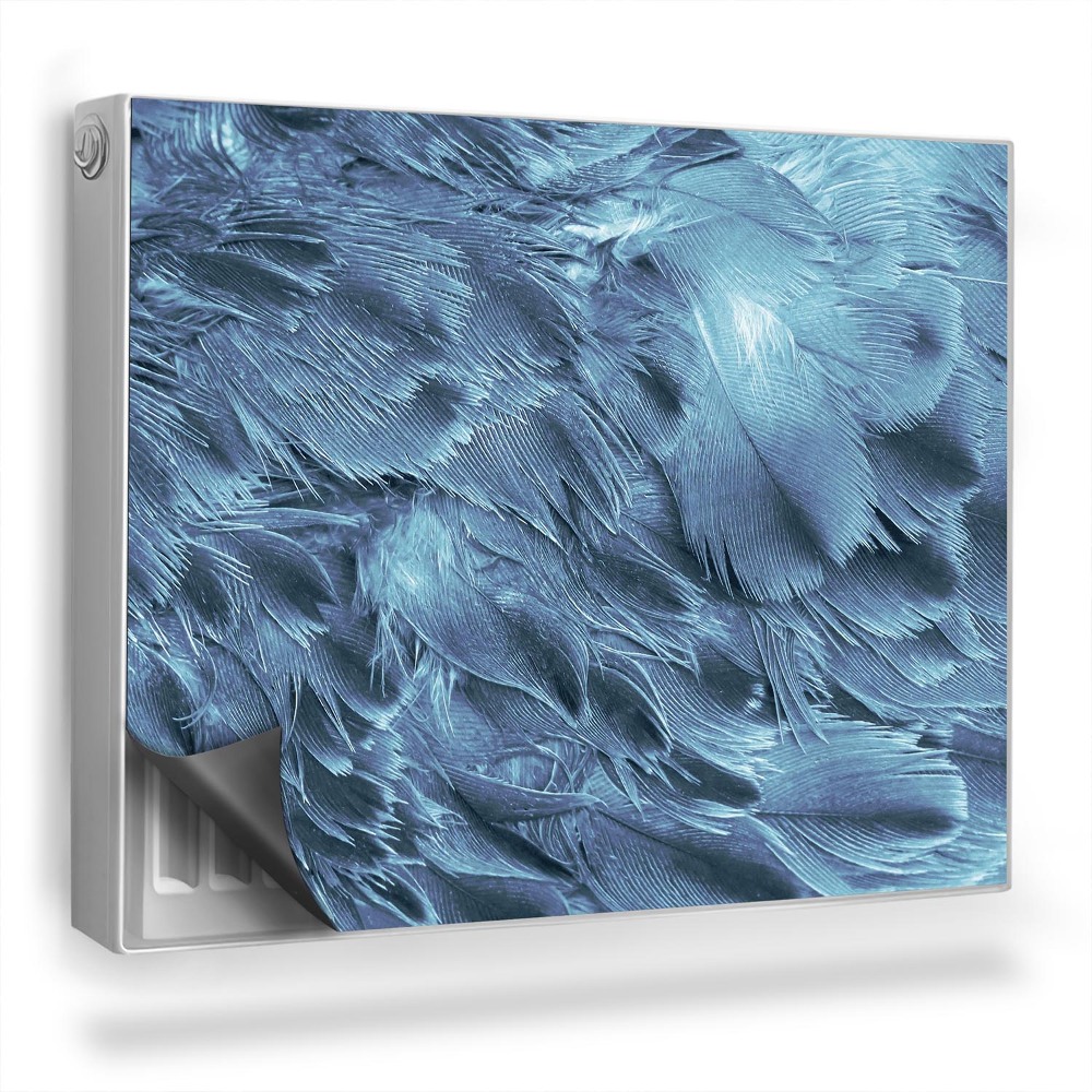 Magnetický kryt na radiátor Překrývající se peří, modré, bílé