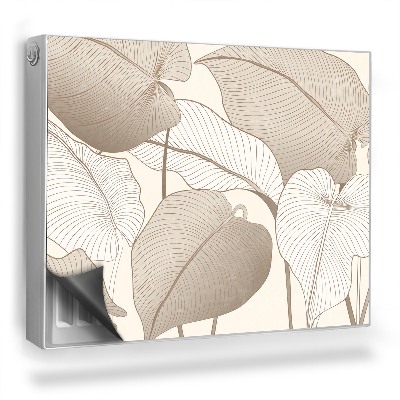 Magnetický kryt na radiátor Béžové lineární listy rostliny ilustrace