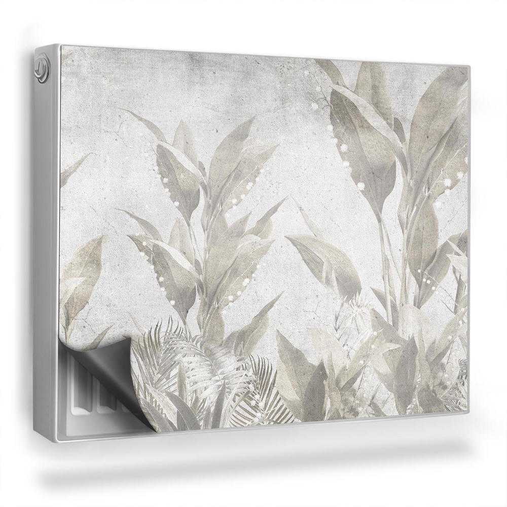 Magnet na radiátor Listy tropických rostlin na betonu boho