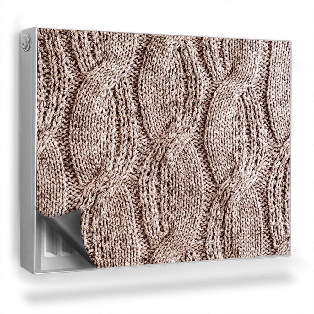 Dekorativní magnet na radiátor Vlněná hustá vazba, teplé barvy, zoom