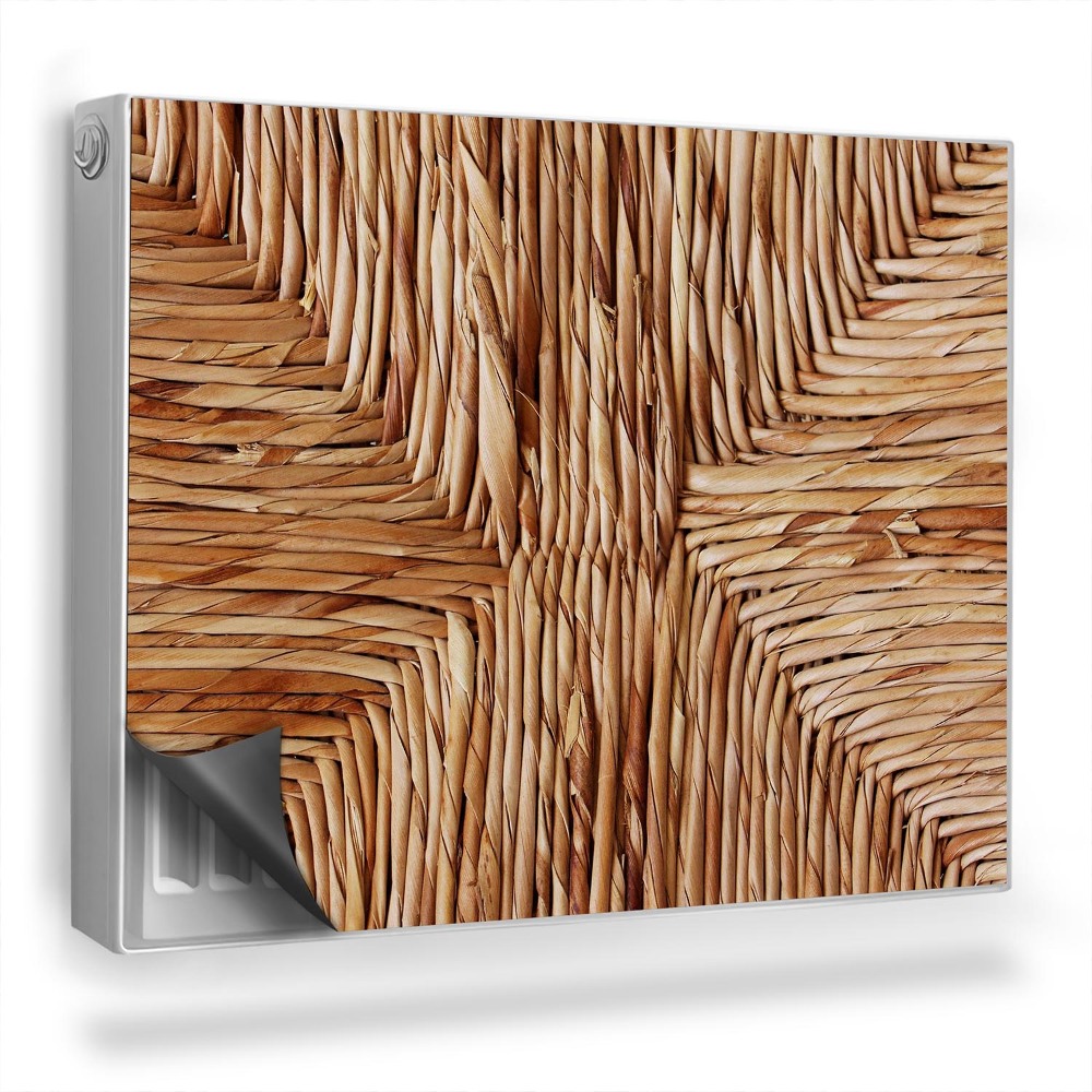 Dekorativní magnet na radiátor Proutěný tkát detail, teplé barvy