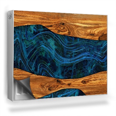 Magnetický kryt na radiátor Pryskyřice, přírodní, tmavé dřevo, příroda